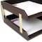 Dacasso Chocolate Brown Leather Double Legal-Size Trays AG-3421 - alternate 3